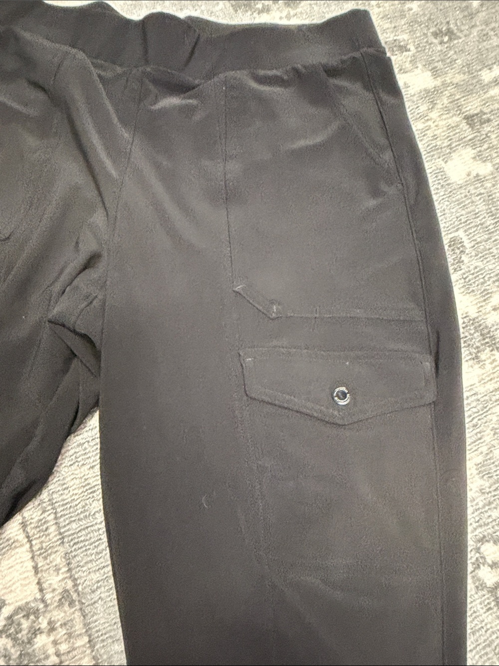 White House Black Market Black Cargo-Style Drawstring Track Pants - Picture 8 of 14